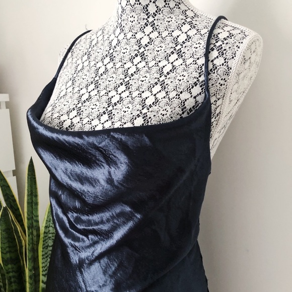 BNWT WINDSOR Satin Navy Mini Slip Dress, Size S - Picture 5 of 8